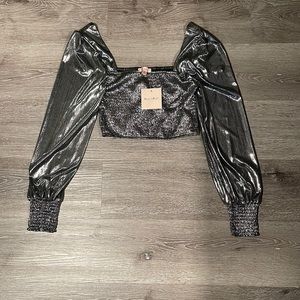 Silver long sleeve top